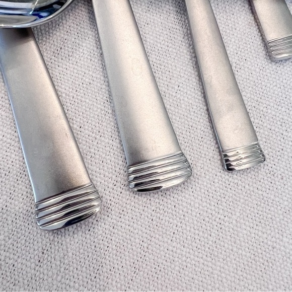 Wallace Napoli Frost 18/10 Stainless Flatware Serving Set Pieces Set of 5 - Picture 3 of 4